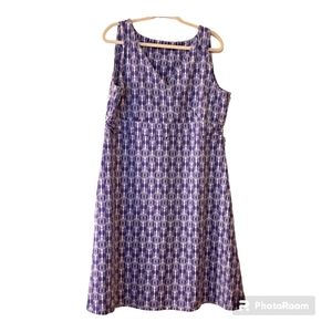 EDDIE BAUER Women's Aster Cross Over Travel Geometric Dress - Size 2XL
